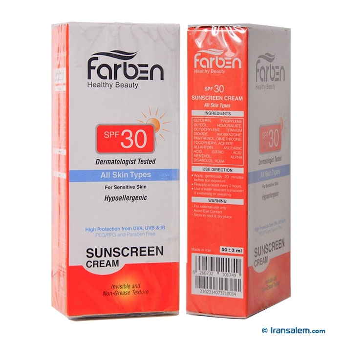 کرم ضد آفتاب SPF 30 فاربن
