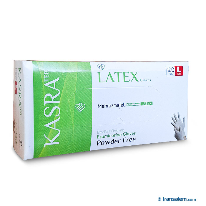 دستکش لاتکس بدون پودر کسری طب